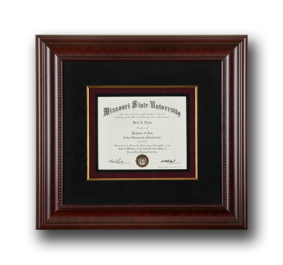 Framed diploma